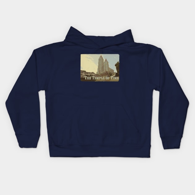 Temple of Time Kids Hoodie by budgebuttons